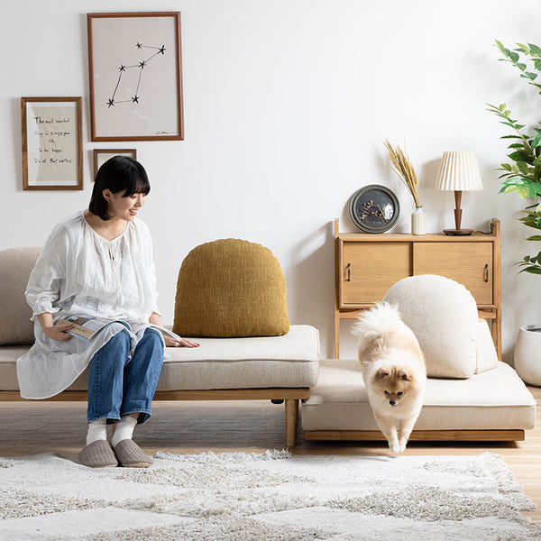 モーク 2人掛けソファ 幅160cm 組み合わせ ベース #サンドベージュ