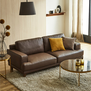 3人掛けソファ / SILT28クレストブラウン #LT01 キャメル（レザーテックス アニリン）