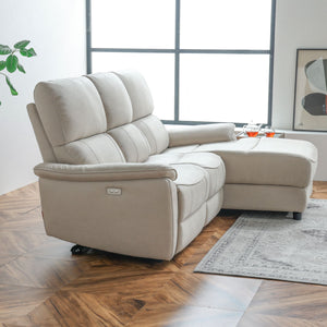 ジャグ　左電動カウチソファ　幅195cm #LT01 キャメル（レザーテックス アニリン） #左カウチ