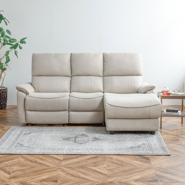 電動リクライナーやコンパクトなサイズ感など機能性・デザイン性・座り心地にこだわったカウチソファです。 #LT01 キャメル（レザーテックス アニリン） #左カウチ