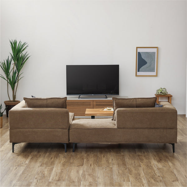 コモル カウチソファ 組み換え クッション付 お掃除ロボット対応 ファブリック #ダークグレー #左カウチ