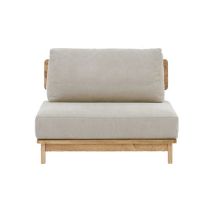 マナー④ 1.5人掛けソファ 幅100cm ファブリック #キャンバスアイボリー