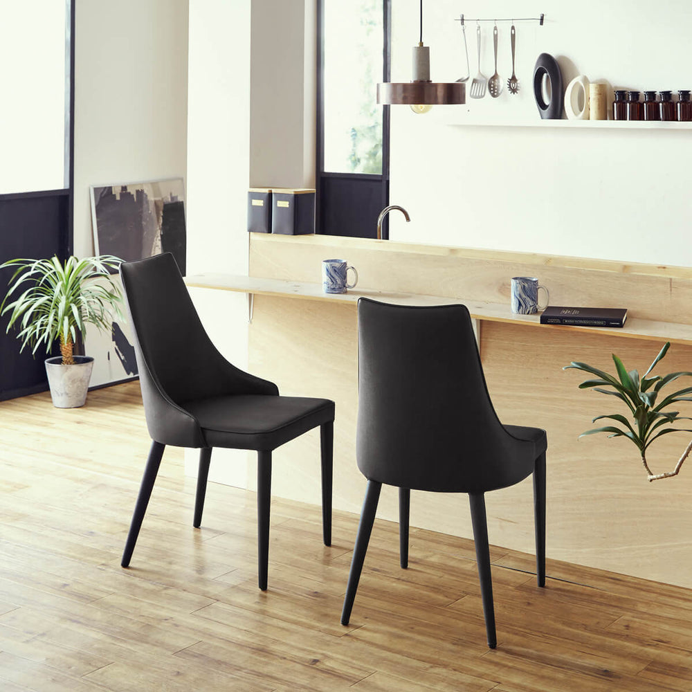 【OUTLET】トットⅡ ダイニングチェア 肘無 ブラック