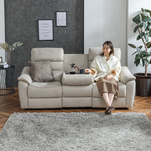 スパーダ　3人掛けソファ　幅190cm #PLT111 プラチナグレー（プライムレザーテックス）