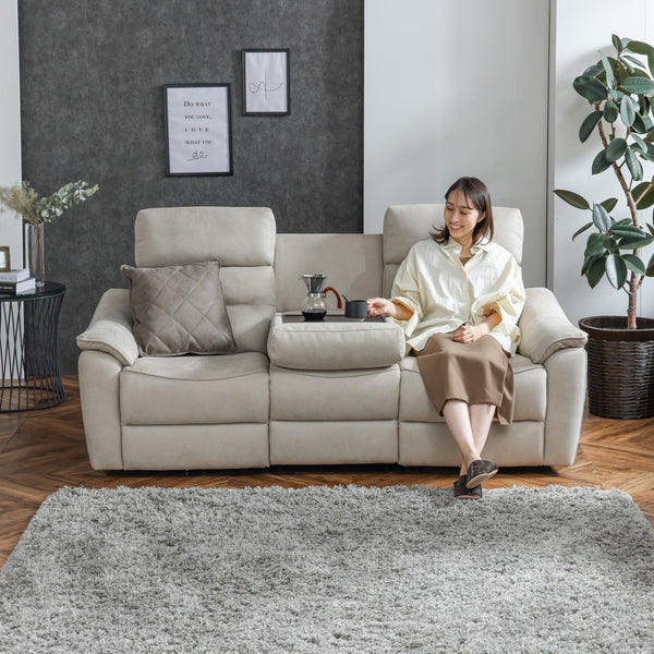 スパーダ　3人掛けソファ　幅190cm #PLT111 プラチナグレー（プライムレザーテックス）