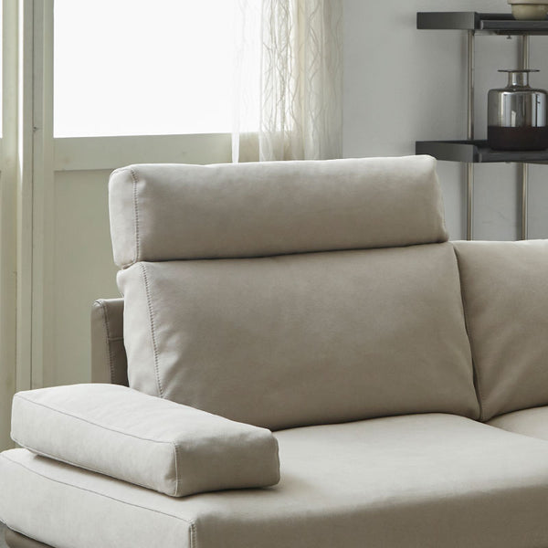 コスターナシリーズ「3P/カウチ」専用ヘッドレスト。より美しく気品のある、直営店限定デザインです。 #PLT111 プラチナグレー（プライムレザーテックス）