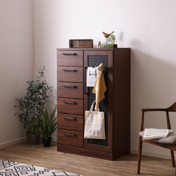 ファースト キャビネット #ウォールナット/ブラック #幅80cm