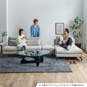 グラシエーロ　シェーズソファ幅100cm #PLT111 プラチナグレー #プライム レザーテックス