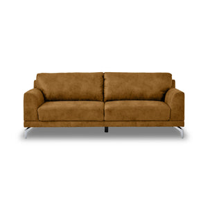 ロンバルディア　3人掛けソファ　幅202cm #LT01 キャメル（レザーテックス アニリン）