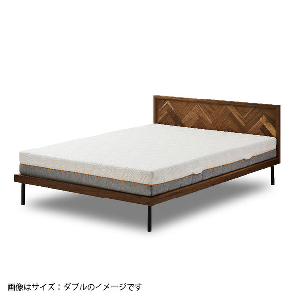 ユニック ベッドフレーム ヘリンボーンタイプ #ウォールナット #シングル #スノコ