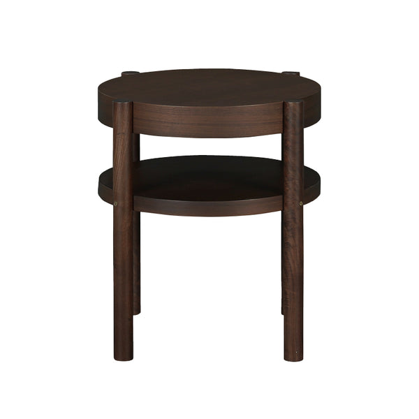 シリンダ サイドテーブル 幅49cm 棚付 #ウォールナット