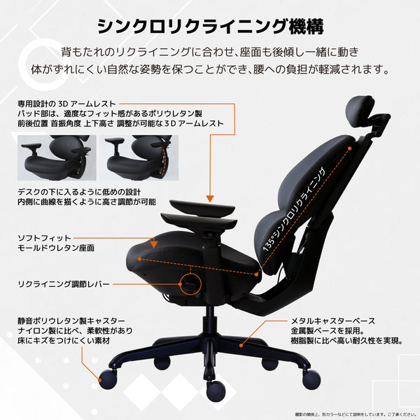 フランカー ゲーミングチェア #ブラック