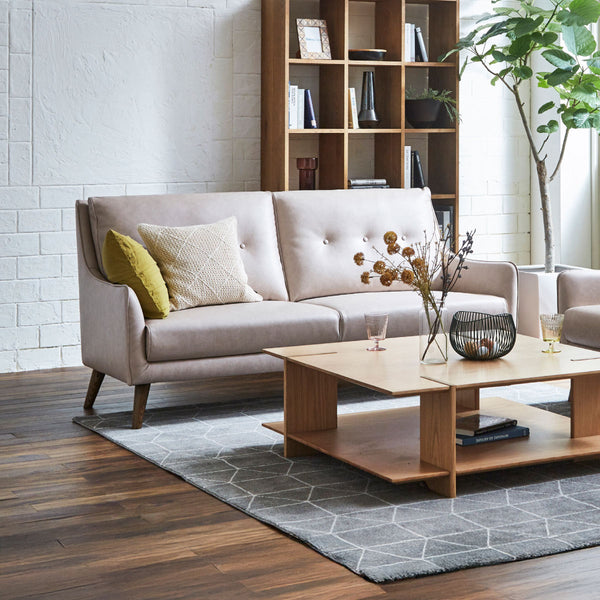 ユール　3人掛けソファ　幅180cm #FLT83 シェルピンク（ユーロテック）