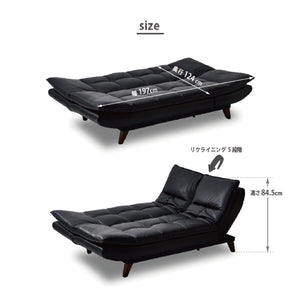 ノキア ソファベッド 幅197cm #ロイヤルブラック #ユーロテック