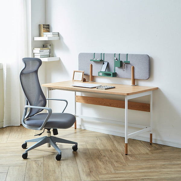 リベット 卓上パーテーション 幅119cm ファブリック #オーク