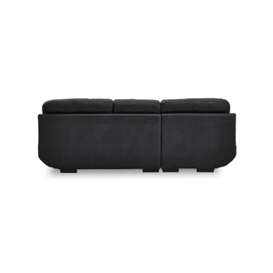 背面のデザインにもこだわり、お部屋の中心でも違和感なく置ける美しい仕上がりになっています。 #PLT102 インディーブルー（プライムレザーテックス）