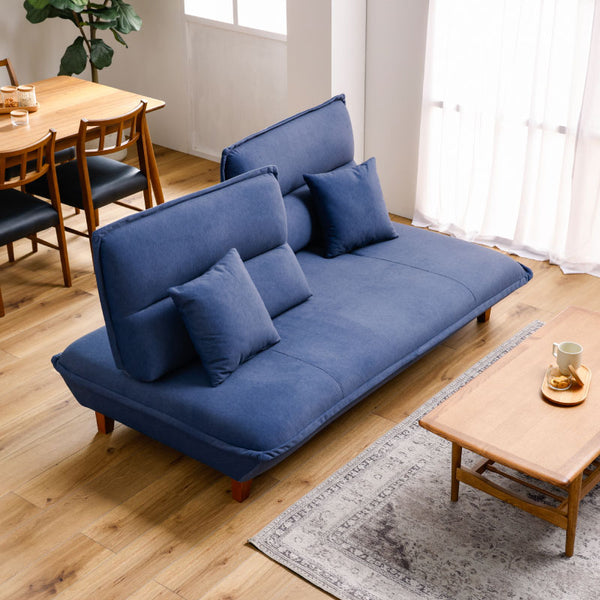 コンバ 3人掛けソファ 背もたれ可動 クッション付 #グリーン