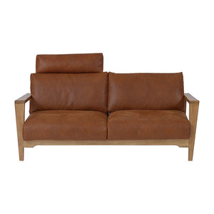 ダーマⅡ 2人掛けソファ スーパーレザーテックス #アーモンドブラウン