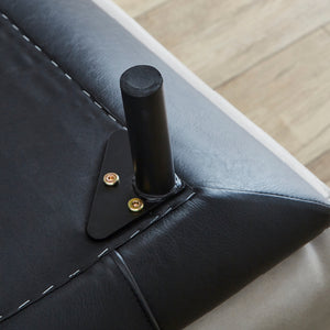 コスターナ　オットマン　幅72cm #PLT112 ヨーロピアングレー×ET82 ロイヤルブラック（プライムレザーテックス）