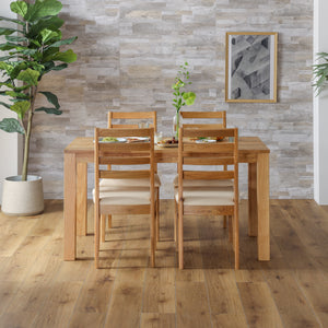 オーズ ダイニング5点ｾｯﾄ(DT幅135㎝/チェア×4脚 座面pvcアイボリー) #Default Title