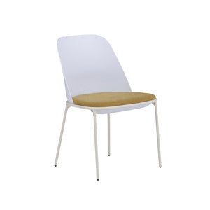 テーリス ダイニングチェア #ホワイト/イエロー