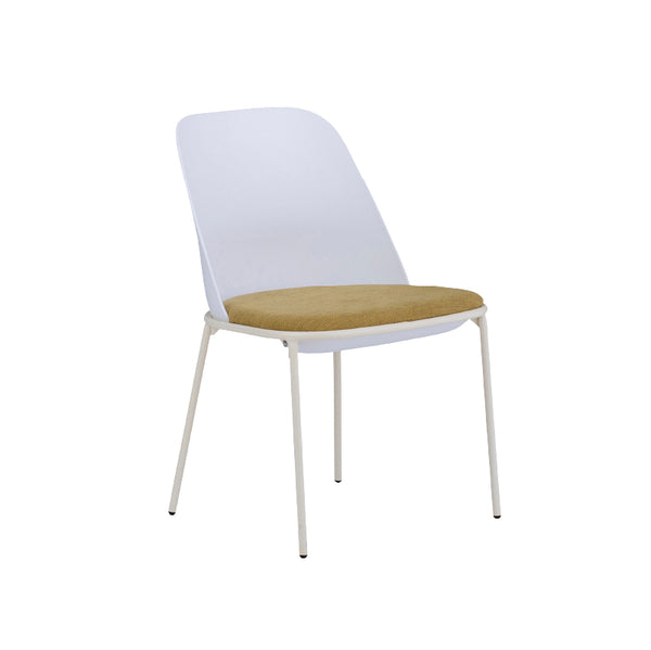 テーリス ダイニングチェア #ホワイト/イエロー