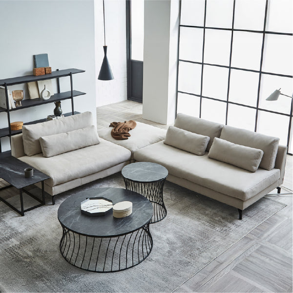 1.5人掛けソファ＋コーナー＋２人掛けソファ　PLT111プラチナグレー #PLT111 プラチナグレー（プライムレザーテックス）