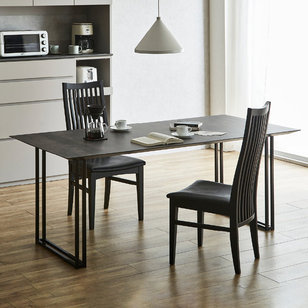 ガラム ダイニングテーブル 幅150cm #グレージュレザー #スチール脚A