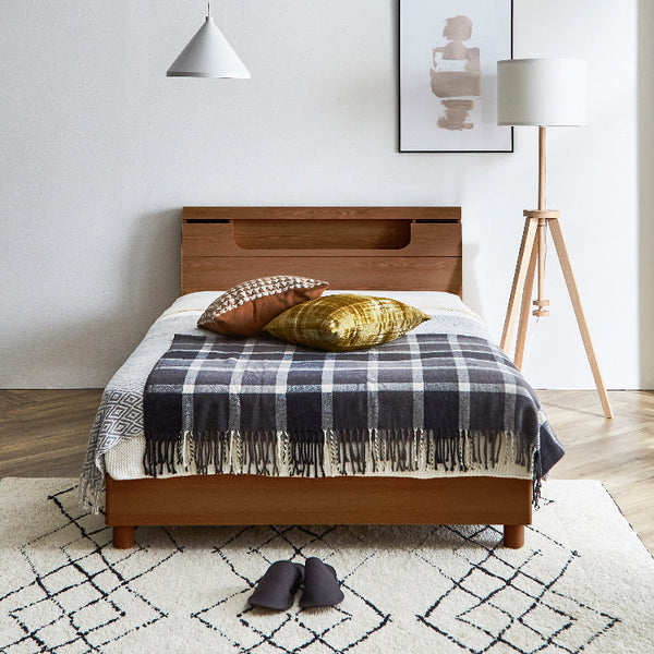 カプリスⅢ ベッドフレーム 床板付 照明 コンセント付 #ナチュラル #シングル #ベーシックタイプ