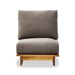 アルジ 1人掛けソファ オーク #海松茶色