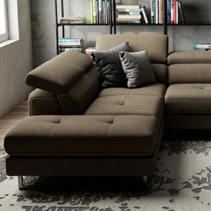 お好みの高さに調整して、ゆったりとした時間をお過ごしいただけます。 #LT01 キャメル（レザーテックス アニリン） #左カウチ