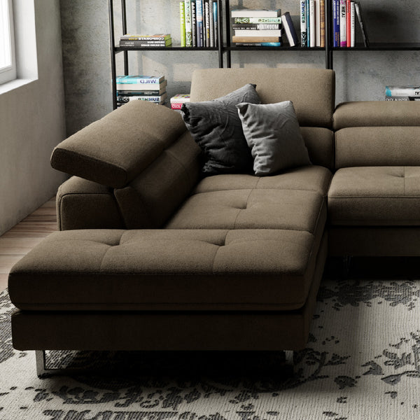 お好みの高さに調整して、ゆったりとした時間をお過ごしいただけます。 #LT01 キャメル（レザーテックス アニリン） #左カウチ