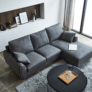 脚を伸ばしてゆったりとくつろげます。毎日のおうち時間をより贅沢で快適にしてくれるカウチソファです。 #LT01 キャメル（レザーテックス アニリン）