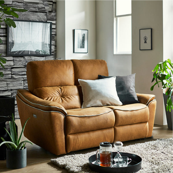 ２人掛け（LT01キャメル） #PLT111 プラチナグレー（プライムレザーテックス）