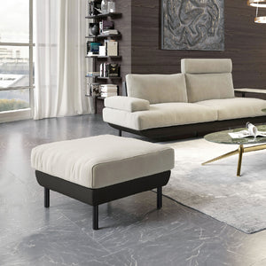 コスターナ　オットマン　幅72cm #PLT112 ヨーロピアングレー×ET82 ロイヤルブラック（プライムレザーテックス）