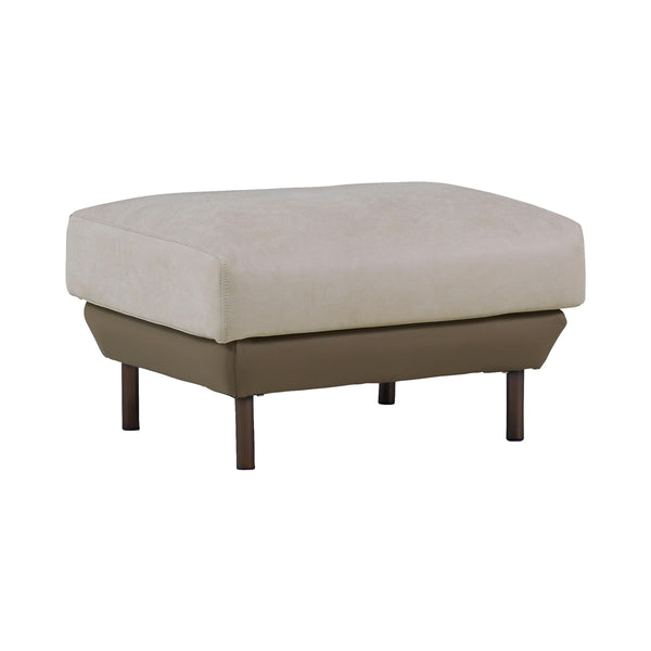 コスターナ　オットマン　ブロンズゴールド脚 #PLT111 プラチナグレー×FLT02 シャドーグレージュ