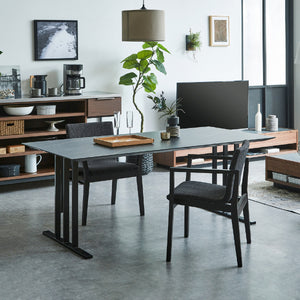 ガラム ダイニングテーブル 幅180cm #グレージュレザー #スチール脚A