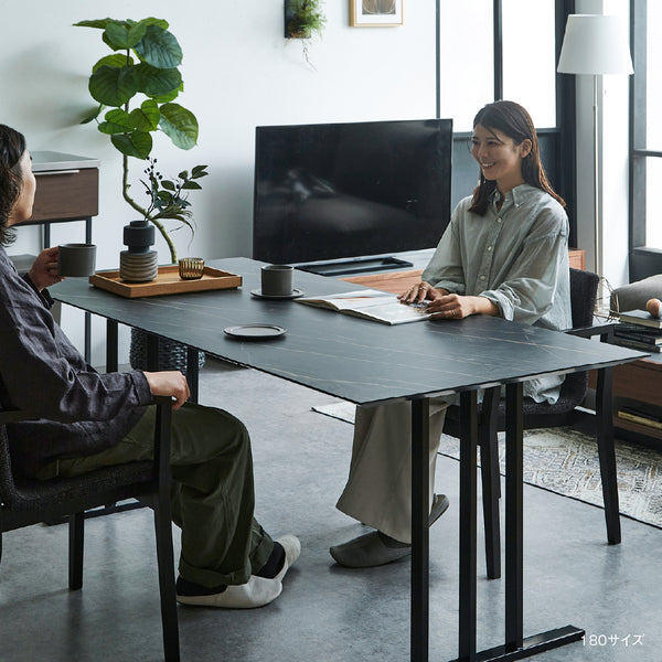 ガラム ダイニングテーブル 幅150cm #グレージュレザー #スチール脚A