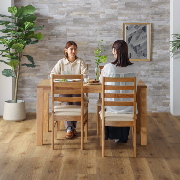 オーズ ダイニング5点ｾｯﾄ(DT幅135㎝/チェア×4脚 座面pvcアイボリー) #Default Title