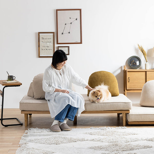 モーク 2.5人掛けソファ 幅180cm 組み合わせ ベース #サンドベージュ