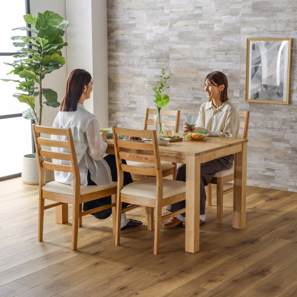 オーズ ダイニング5点ｾｯﾄ(DT幅135㎝/チェア×4脚 座面pvcアイボリー) #Default Title