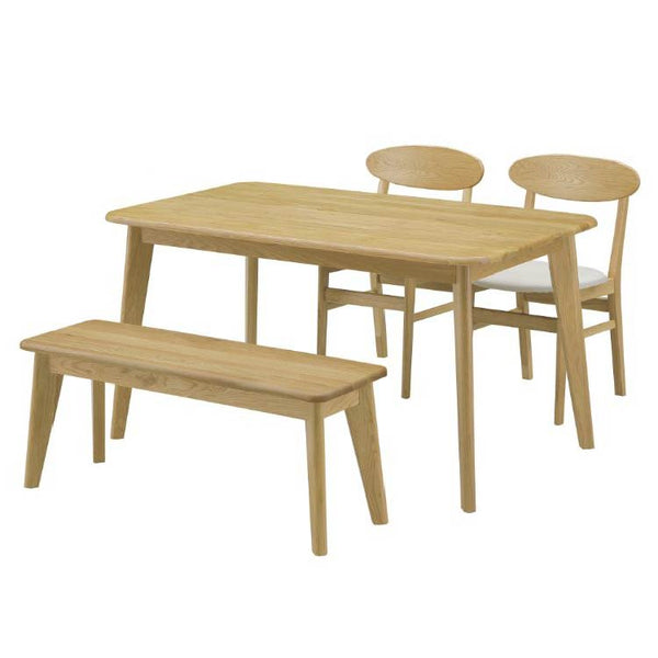 バレーナ ダイニング 4点セット 幅135cm テーブル ベンチ ×1台 チェア×2脚 #Default Title