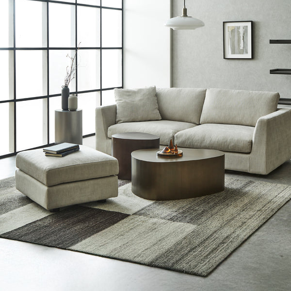 モダンでシンプルなオットマン「デパラ」 #A41 カスタード（ファブリックAランク）