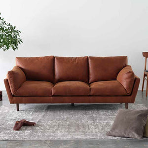 リーケ 3人掛けソファ スーパーレザーテックス #アーモンドブラウン