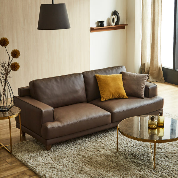 3人掛けソファ / SILT28クレストブラウン #LT01 キャメル（レザーテックス アニリン）