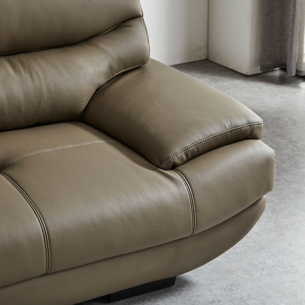 メーダ　右スモールカウチソファ　幅240cm #LT01 キャメル（レザーテックス アニリン）