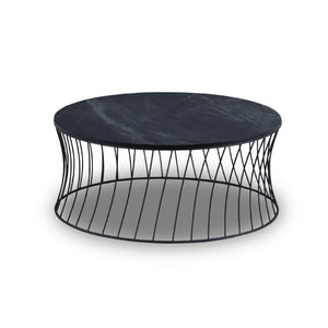 ブラックスト－ン　メラミン化粧板・MDF / ブラック脚（スチール） #ブラック