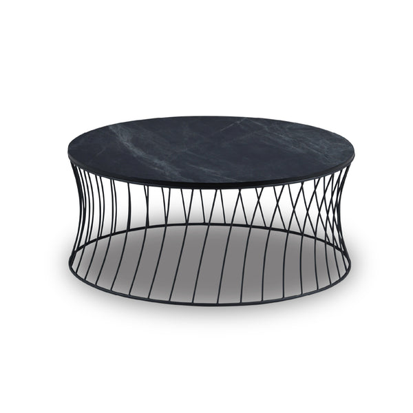 ブラックスト－ン　メラミン化粧板・MDF / ブラック脚（スチール） #ブラック