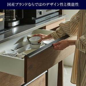オウルⅢ ダイニングボードセット 幅70cm レンジ+引き出しタイプ #ウォールナット