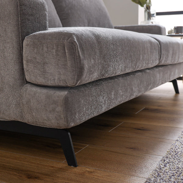 エレーナ 3人掛けソファ 幅194cm カバーリング お掃除ロボット対応 ファブリック #チャコール